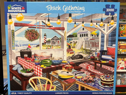 White Mountain Puzzle 1000 piece puzzle. No smoking/No pet home. Assembled once.