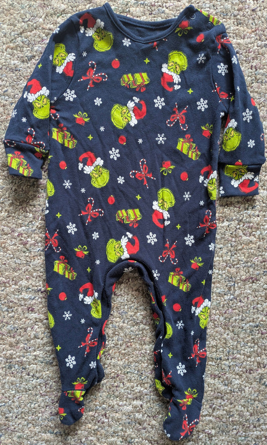Primark: 6-9 months Grinch themed pj's with snap bottoms 6 Months