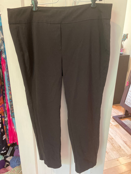 Briggs New York size 16 PETITE short length Black slacks dress pants stretchy waist work pants Women's 16