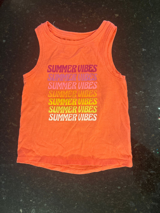 Cat & Jack Cat & Jack girls orange Summer vibes tank top 18m 18 Months