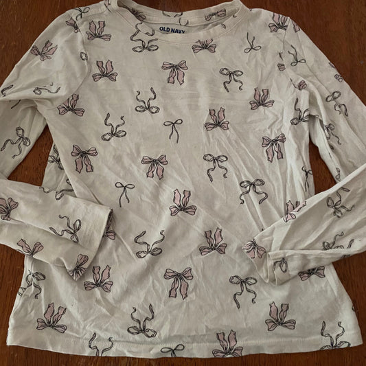 Old Navy Bow tee ribbon long sleeve shirt ballet 8