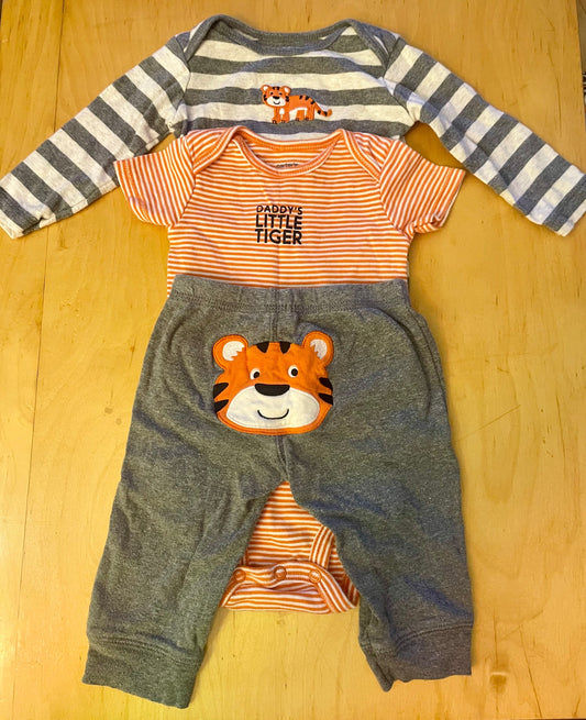 Carters Three piece set win tiger theme 6 Months