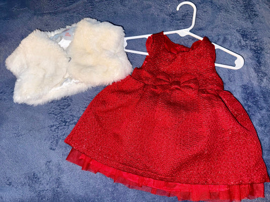Cat and Jack red dress, with sweater 6-9 months Cat and Jack red dress, with sweater 6-9 months 6 Months