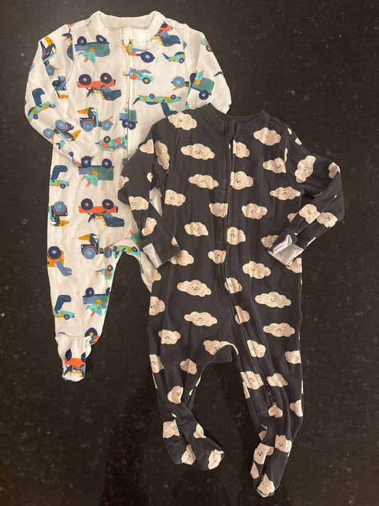 Old Navy Old Navy footie pjs 3-6m trucks and clouds 3 Months