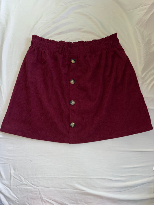 Xl, Skirt Burgundy button in front skirt Women's - XL