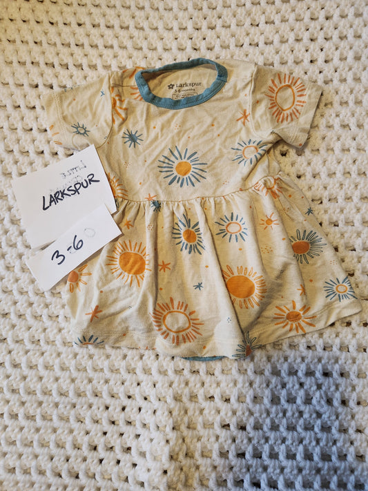 Larkspur - 3/6m Bamboo twirl dress sun sunshine 3 Months