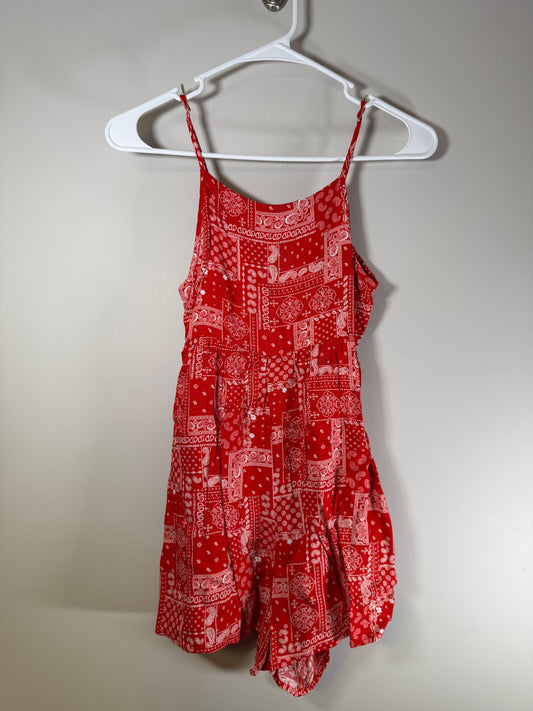 OshKosh Red Bandana Print Tank Romper 14