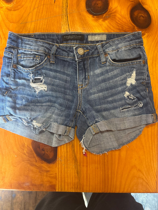Aeropostale size 2 blue jean shorts Size 2 ripped shorts Women's 2