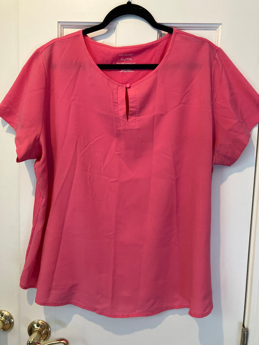 Van Heusen size 2xl peach solid color tshirt Soft silky material v neck button closure Women's - XXL