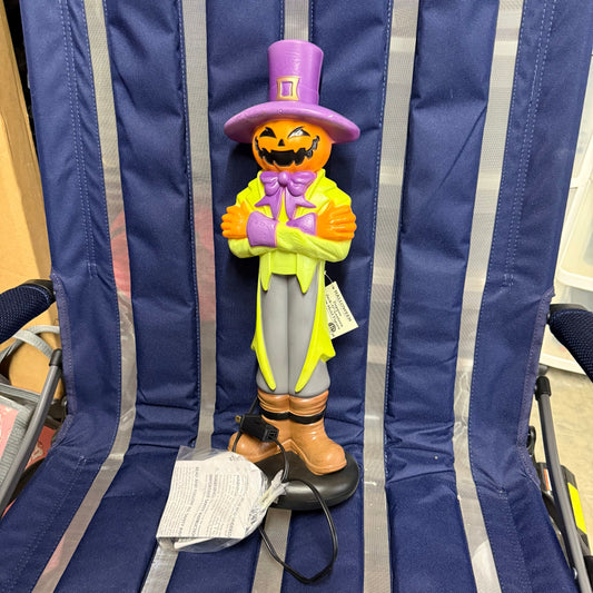 Halloween - Electric Lighted Figure - NEW Dapper Jack-o-Lantern Blow Mold Figure - 6x17 Holiday