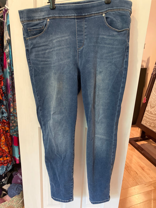 Gloria Vanderbilt all around slimming effect Elastic waistband stretch jeans skinny leg real pockets Women's 16