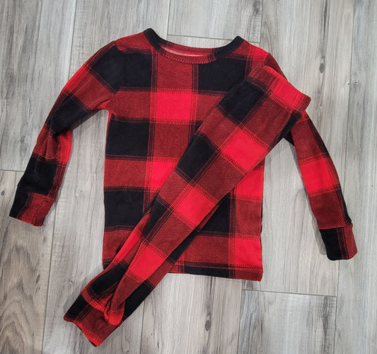 Cat and jack Pj pajama set girls 3T red plaid fleece 3T