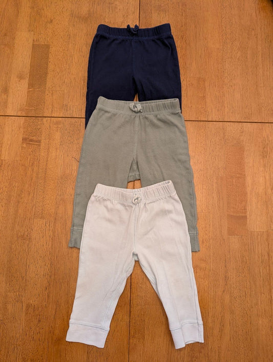 Carter's, 9m, 3 pc - lightweight pants Navy blue, green, pastel blue 9 Months