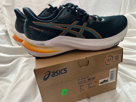 ASICS mens 9.5 running shoes GT 2000 12 French blue. foggy teal. 9-1/2 (Adult)