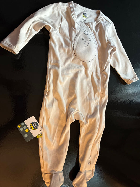 Nested Bean Brand New 6 to 12 month light egg weight on chest footed onesie 6 Months
