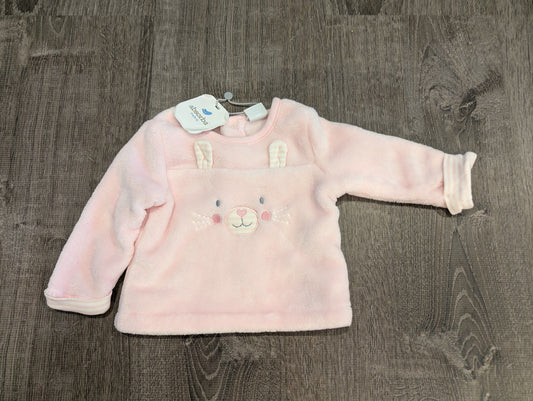 NWT Absorba Pink Bunny Face Fleece 3-6 months 3 Months