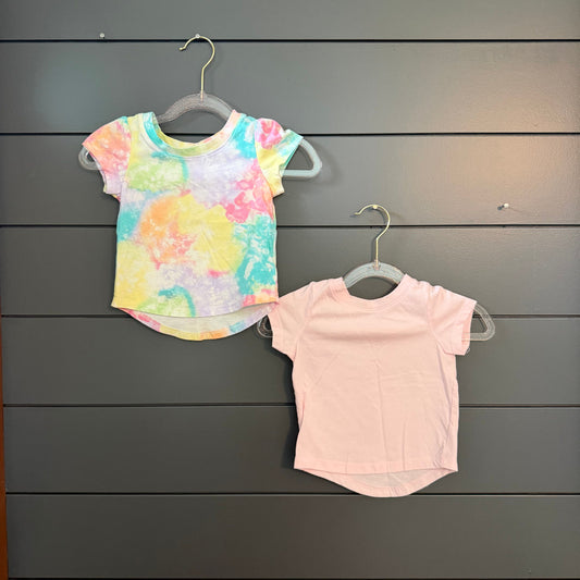 Cat and Jack Shirts, tie dye and light pink 12 Months