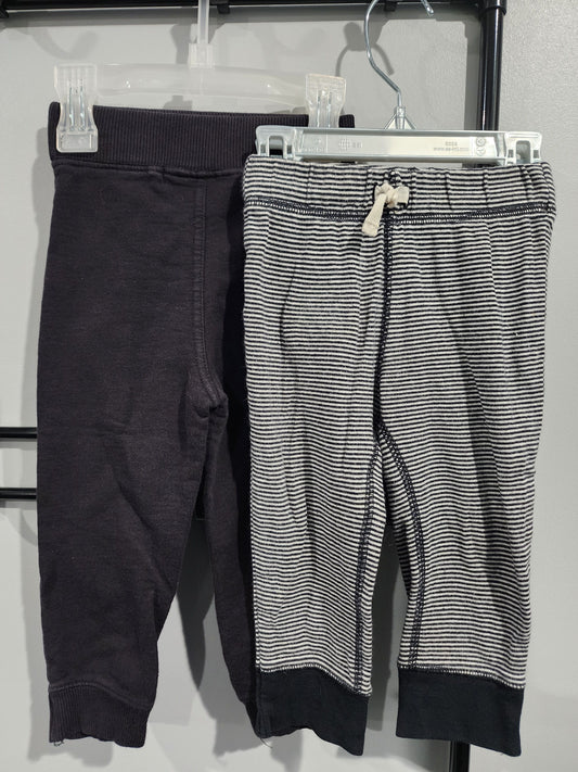 Koala Baby & Carters 18m Pants 100% Cotton Black & Black and White Stripes 18 Months