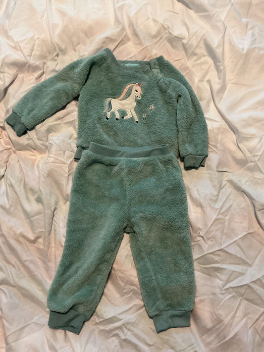 Pekkle Unicorn, fuzzy cozy set 18 Months