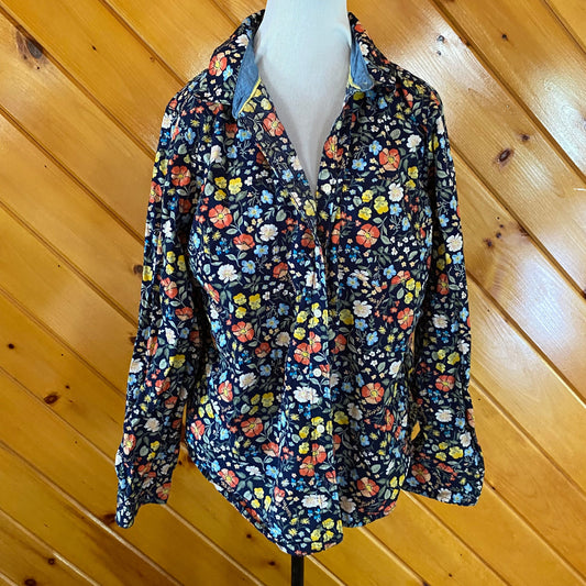 St. Johns Bay Xl Floral whimsical button Down long sleeve shirt Women's - XL