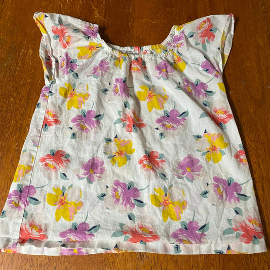 Carters Floral shirt blouse top 7 flowers 7