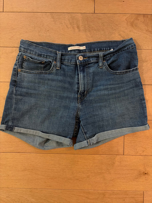 Levis Mid Length Short Size 30 Medium Blue Color Women's 8