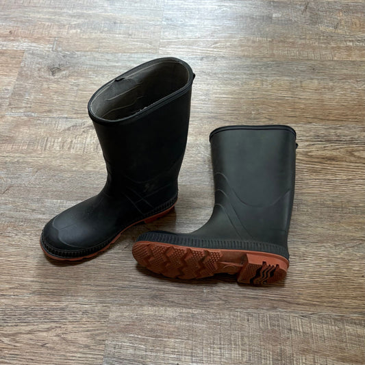 Tall black rubber boots with red soles 3 (Big Kid)