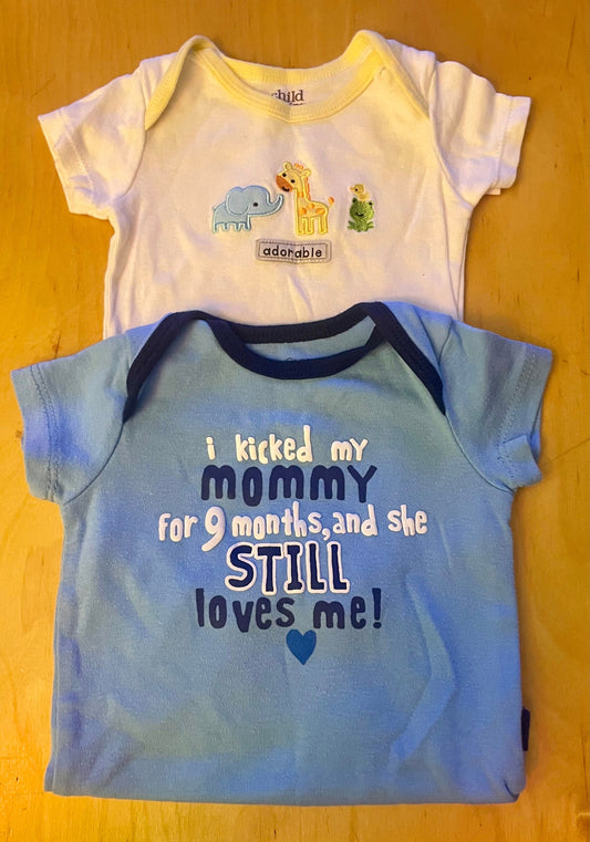 Faded Glory & Carters Two onesies 3 Months