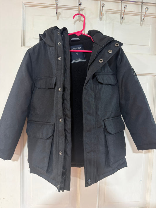 Nautica Black winter jacket with hood 4T/4