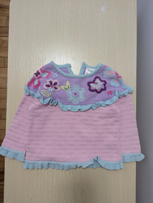 Hanna Andersson Hanna Andersson Girls 18-24 Months Pink Floral Cotton Sweater 18 Months