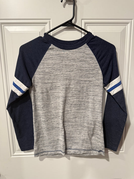 Arizona boys long sleeve raglan size medium 10 12 Grey navy 10