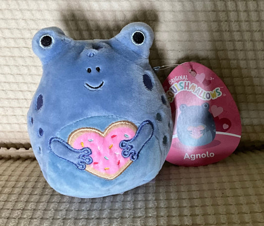 Squishmallows Originals Blue with pink heart, 5 inches, like new with tags Plush Toys