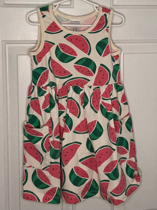 Hanna Andersson dress preloved Summer dress watermelon 110 6 6