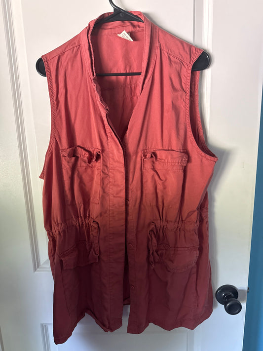 Arizona Jean Orange button up vest Women's - XL