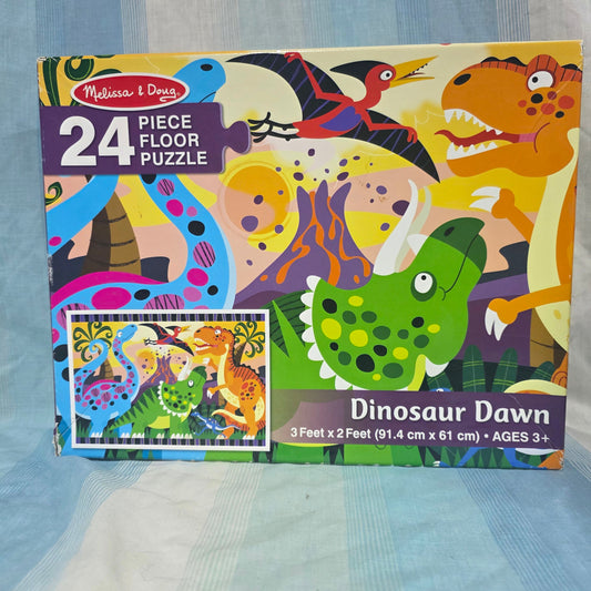 Melissa & Doug Dinosaur Dawn Floor Puzzle 24-piece jumbo jigsaw puzzle designed for children aged 3 and up Puzzle