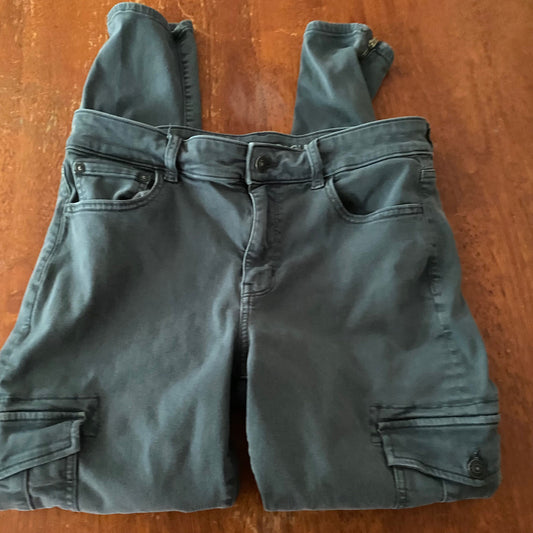 American Eagle High Rise jegging jeans green zip 12 Women's 12