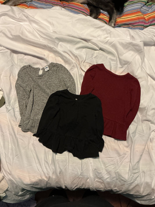 Old Navy, okey-dokey and cat Jack Three fall colored ruffled shirts 18 Months