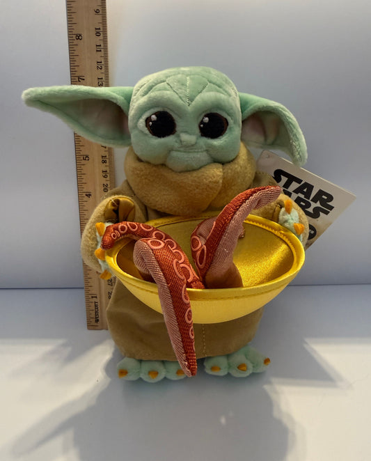 Disney Star Wars NEW Baby Yoda Grogu with Bowl Stuffie Plush Toys