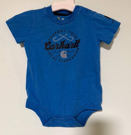 Carhartt blue infant bodysuit fishing Bodysuit. Carhartt blue. Fishing 9 Months