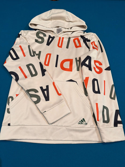 Adidas size L 14/16 Sweatshirt Tan with Adidas lettering lightweight sweatshirt 14
