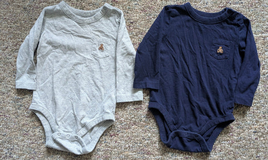 Baby Gap: 6-12 months Grey & Blue long sleeved onesie 6 Months
