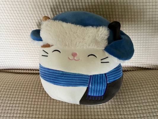 Squishmallows Original White with blue scarf,  8 inches tall, like new Plush Toys
