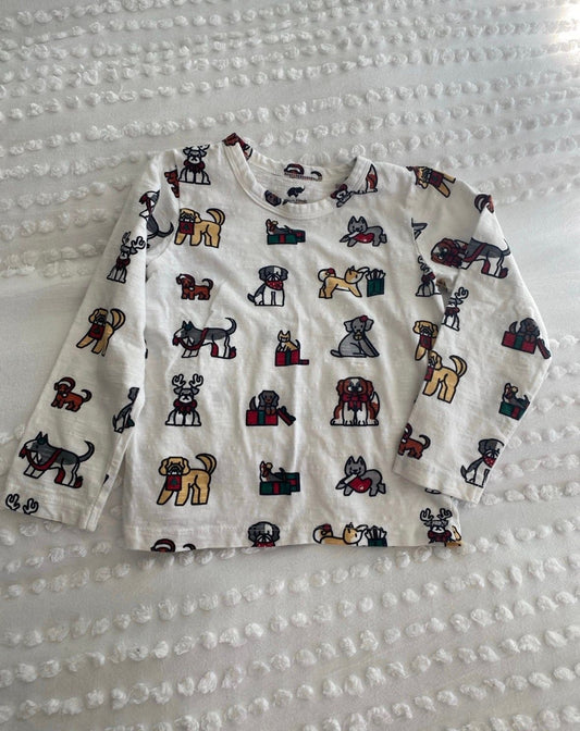 Monica & Andy Organic cotton Christmas dogs long sleeve shirt 4T/4