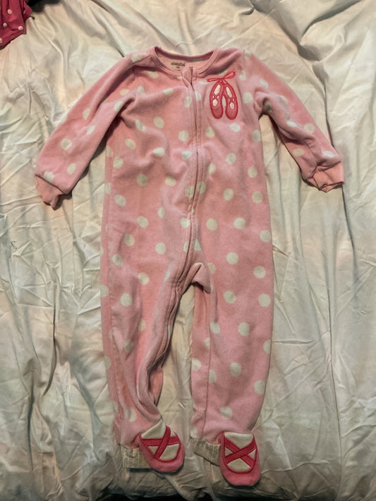 Absorba Pink fleece ballet pajamas 18 Months