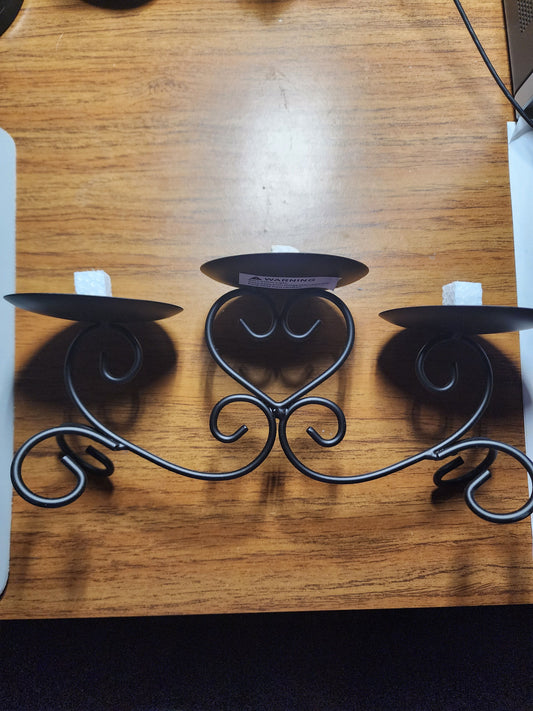 NEW - Mainstays Candle Holder Black, holds 3, 3-inch pillar candles Miscellaneous