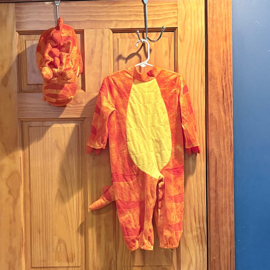 Spooktacular Creations 2 piece lightweight orange dragon costume stuffed head and tail 12 Months