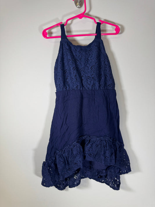 Star Ride Navy Lace Overlay Hi-Low Tank Dress 4T/4