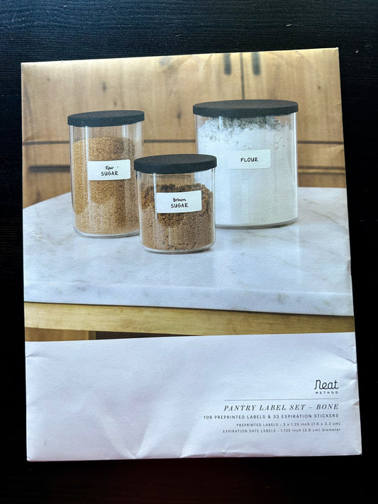 Neat Method Pantry Label Set in Bone Includes 108 Preprinted pantry labels, new in package Organize-Storage