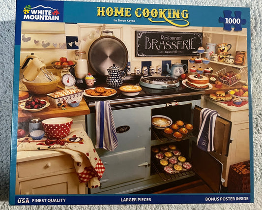 White Mountain Puzzle 1000 piece puzzle. No smoking/No pet home. Assembled once.