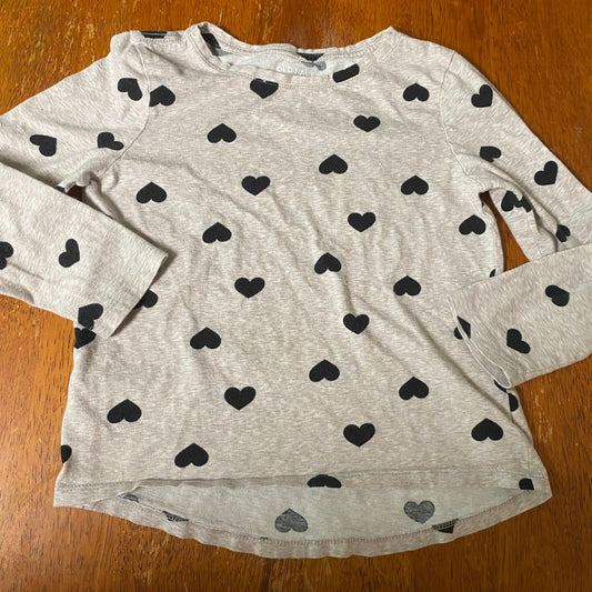 Old navy Hearts Long Sleeve Shirt gray 6 7 6